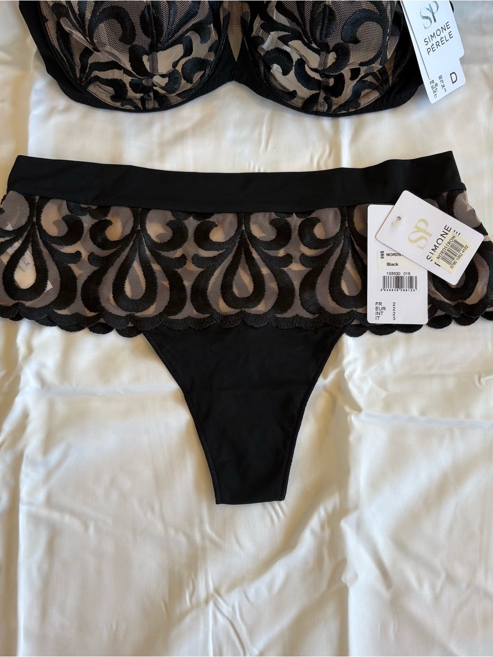 Simone Perele Tanga Panty, Black/Nude, size “2” EUR/ = size 8/10 or M USA NWTs